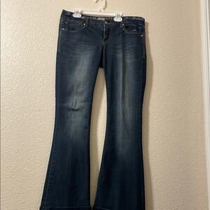 Express Women's Dark Blue Flared Jeans